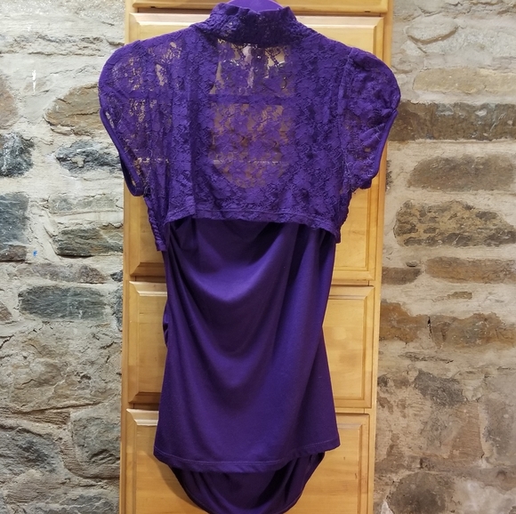 SOLD/No Boundaries Purple Vested Blouse - Picture 2 of 2
